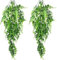 JACMKEON 2Pcs Artificial Hanging Vines Plants Ivy Garland Dangling Greenery Drooping Plant Plastic Fake Trailing Weeping Ivy for Home Kitchen Garden Office Wedding Wall Decoration Indoor Outdoor