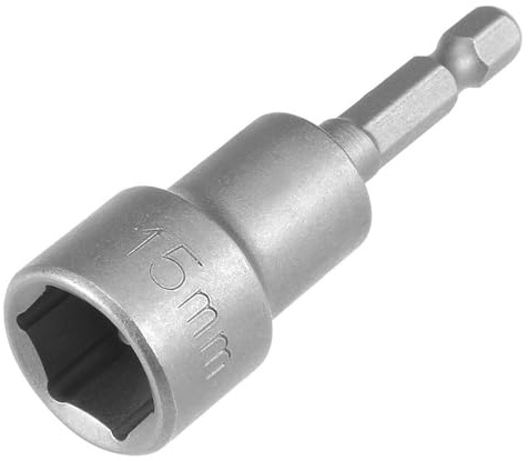 Fixinus Insertos magnéticos de 15 mm, llave de vaso hexagonal de 1/4 pulgadas para destornilladores de tuerca, taladros y adaptadores de vaso de impacto, 65 mm de longitud