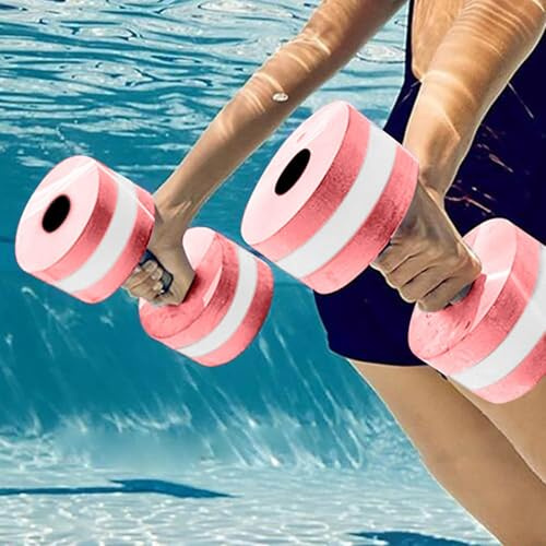 Lot de 2 haltères en mousse, pour exercices aquatiques, barres de natation, équipement de fitness