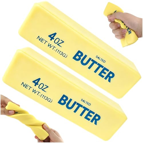2 Pezzi Butter Squishy, Giocattolo da Spremere di Burro Bastoncino di Burro Giocattoli Giocattolo da Schiacciare Antistress Squishies Squeeze Giocattoli per Bambini, Adulti, Ufficio e Casa