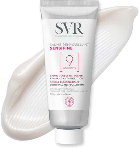 SVR Sensifine Baume Démaquillant Yeux 100ml | Bálsamo Desmaquillante para Piel Sensible y Reactiva | Textura en Aceite, Aroma a Coco, Elimina Maquillaje Waterproof