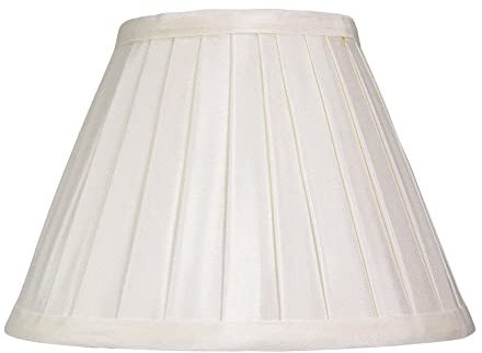 Traditional Classic Cream Faux Silk Pleated Inner Lined Lamp Shade - 8 Diameter and 40w Maximum by Happy Homewares