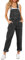 Roskiky Lässige Stretch Denim Latzhose für Damen, Jeans Overalls mit Taschen Iconic Black M