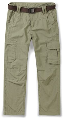 Mesinsefra Boy's Hiking Pants,Kids Casual Outdoor Quick Dry Lightweight Climbing Camping Fishing Trousers Khaki 150-US 8-9 Years
