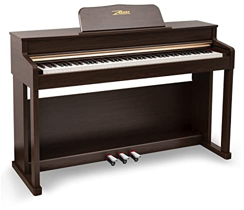 ZHRUNS Digital Piano, 88 Key Full Weighted Keyboard Piano, Professional Acoustic Heavy Hammer Piano Keyboard, with Sheet Music Stand, Triple Pedal, Power Adapter, Supports USB-MIDI Connecting, Brown