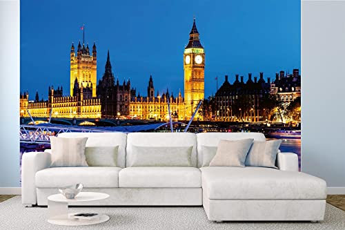 Papier peint photo non tissé Londres - 375 x 250 cm (avec colle) - Papier peint non tissé - Papier peint mural - Pour salon, chambre, bureau, cuisine - Prêt à être monté
