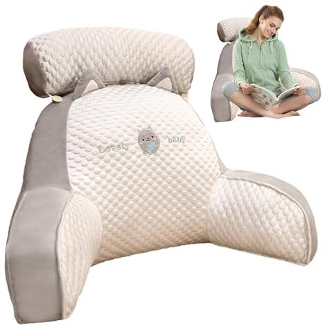 Rückenlehnenkissen Mit Armlehnen, Rückenkissen Sofa Lesekissen Für Bett, Rückenstützkissen Mit Armen Zum Sitzen Im Bett Lesen Fernsehen Spielen, Kissengeschenke Für Familie Oder Freunde