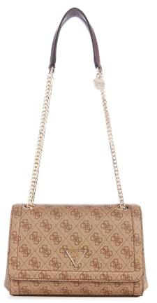 GUESS Noelle Girlfriend Satchel Latte Logo/Brown