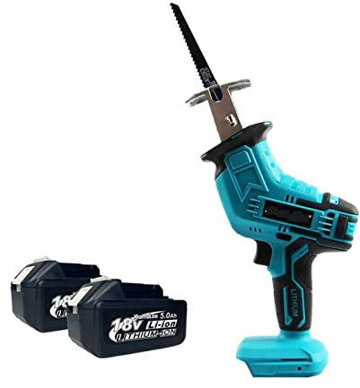 Sierra eléctrica inalámbrica 3600W 12000SPM sin escobillas eléctrica sin cable Sierra recíproca Herramienta de corte de madera de metal de velocidad variable Hogar y jardín(Two Bat Brushless)