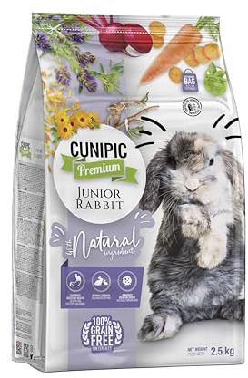 CUNIPIC Premium Comida para Conejos Baby Junior - Alimento Completo y Equilibrado con Vitaminas y Omega 3 para Bebés de hasta 6 Meses - 2,5 KG