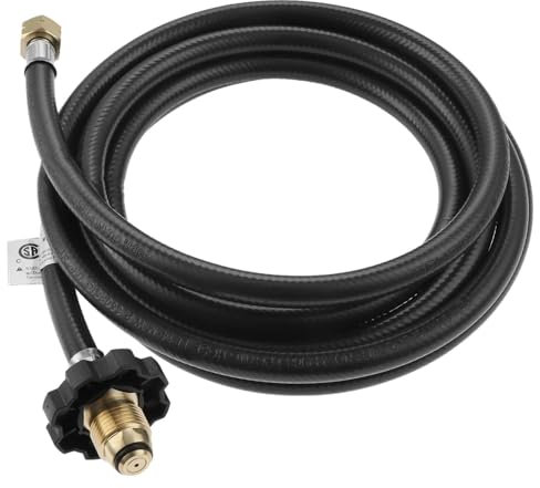 1 juego de manguera for soplete de propano for quemador de malezas de 12 pies con punta blanda de 350 PSI for POL for adaptador de válvula de GLP, conexión de tanque de propano de 5/8 de alta presión