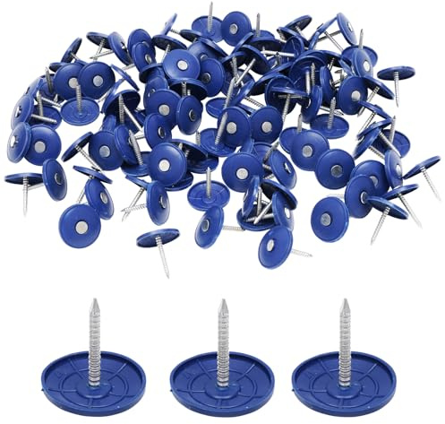 BHTOP Plastic Cap Nails - 2000 Pcs, 1 Inch Galvanized Tar Paper Nails for Roofing, House Wrap, Foam Board, Felt Insulation