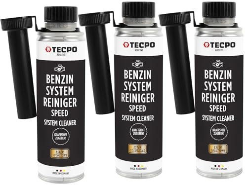 TECPO 3x Benzin-System-Reiniger, 300ml Benzinreiniger Ester Benzin Reiniger Additiv Motor Kraftstoff Motorreiniger Kraftstoffsystemreiniger