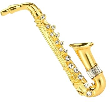 PEILINZE Broche de saxofón, broche de solapa vintage, broche de saxofón para mujer, broche francés, pin de saxofón, elegante collar