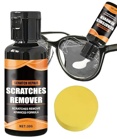 Eliminador de arañazos – Pasta de pulido para gafas, 30 g, con kit de reparación para gafas, relojes y cristales de coche, abrillantador contra arañazos, limpiador de cristales y restaurador