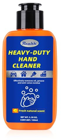 Realth Industriell handrengöring | Handtvätt, orange 100 ml | Stark fettborttagare | med naturlig skrubb och fuktgivande | för garage och industriarbetare (WHC100)