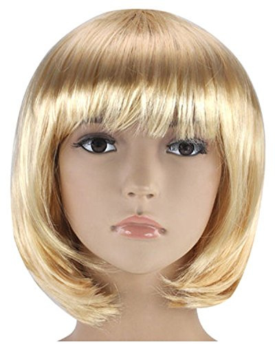 Matissa WOMEN'S LADIES SHORT BOB WIG FANCY DRESS COSPLAY WIGS POP PARTY COSTUME (Blonde)