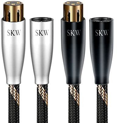SKW High-end XLR Kabel, Hochreines Kupfer XLR Stecker auf XLR Buchse 3 PIN Mikrofonkabel für CD, Power Amplifier, Monitorlautsprecher, Kopfhörer Verstärker (1m, 2Pcs/set)