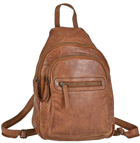 Bear Design Rucksack Leder Cognac Cityrucksack Backpack Daypack Damenrucksack CowLavato