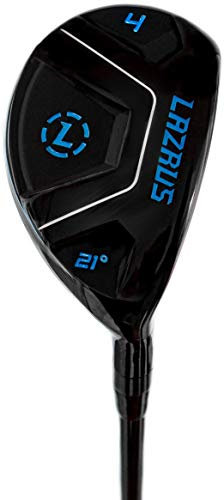 LAZRUS GOLF Premium Hybrid Golf Clubs for Men - 2,3,4,5,6,7,8,9,PW Right Hand & Left Hand Single Club, Graphite Shafts, Regular Flex (Black, 4, RH, Single)