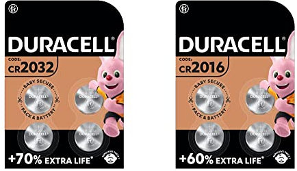 Duracell Specialty 2032 Lithium-Knopfzelle 3 V, 4er-Packung (CR2032 /DL2032) + Specialty 2016 Lithium-Knopfzelle 3 V, 4er-Packung (CR2016 /DL2016)