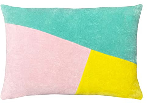 furn. Morella Polyester Filled Cushion, Cotton, Mint/Pink/Lemon