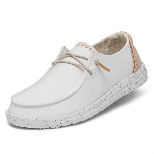 HEYDUDE - Damen FAT0412 Wendy Chambray Schuhe, White Sand,39 EU