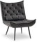 M MCombo moderner Sessel Relaxsessel für Wohnzimmer, mit Taillenkissen, Retro Vintage Lesesessel Loungesessel Stuhl Polstersessel, Kunstleder,4778-1 (Dunkelgrau)