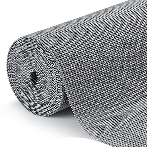 GIOPACO Rivestimento per mensole XL, 40 cm x 600 cm, lavabile, antiscivolo, non adesivo, per mobili da cucina, cassetti, tappetino impermeabile per frigorifero, per mensole (grigio chiaro)