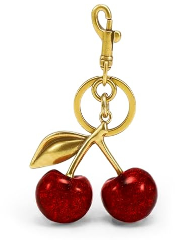 FASTFAIRY Keychain Cherry Bag Charms Purse: Key Chains Women Cute - Car keyrings leather handbags - Valentines Day Gifts