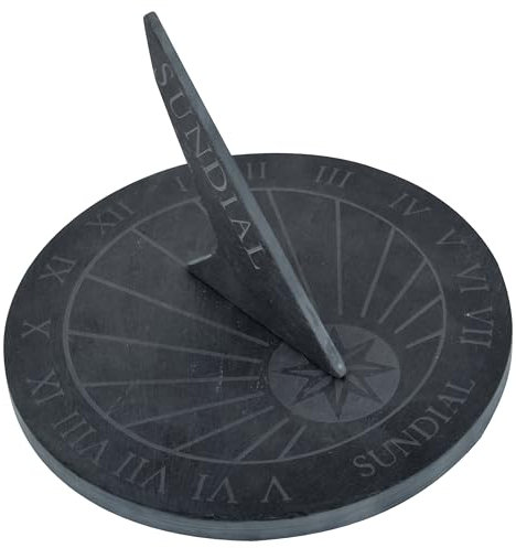 degawo Sonnenuhr aus Schiefer 25 cm rund in schwarz im Landhausstil