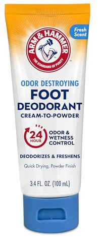 Arm & Hammer Cream to Powder Foot Deodorant, 24 Hour Protection Odor & Wetness Protection, Effective and Long Lasting Antiperspirant, Apply as Cream Dries to Powder