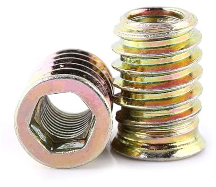 CYTGOUPER Confezione da 20 dadi M8 x 20 mm, dadi per rivetti in acciaio al carbonio zincato, bussole a cava esagonale per legno, dadi per progetti di mobili (M8*20mm)