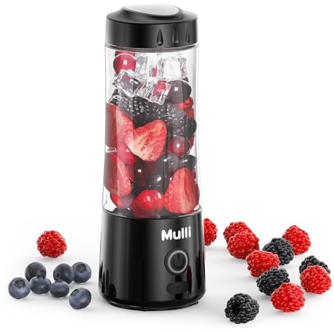 Mulli Portable Blender,USB Rechargeable Personal Mixer for Smoothie and Shakes, Mini Blender with Six Blades for Baby Food,Travel,Gym(Update)