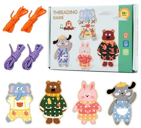 Fädelspiel Aus , Magisches Fädelbrett Kinder, Einfädeln Spielzeug In Tierform, Buntes Sinnesbrett Fädel, Reisespielzeug Mit Feinmotorik, Montessoris Pädagogisches Lernspielzeug Für Zuhause Schule