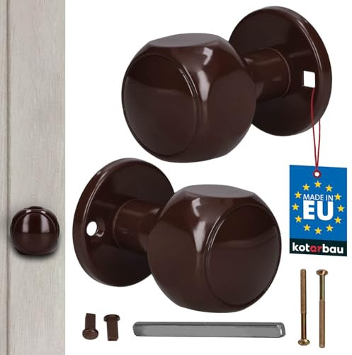 KOTARBAU® Pomello per porta girevole marrone, in alluminio, per porte interne, per porta di casa, per porta, per porta esterna, girevole, per porta