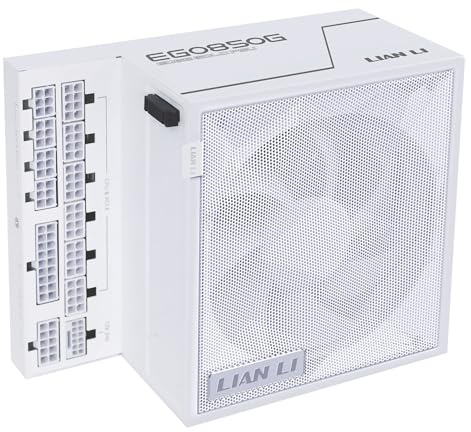 Lian Li EDGE Gold 850W PC Power Supply White, 850 Watt ATX PSU, PCIe 5.1, ATX 3.1 PSU | 80 PLUS Gold, modular, Sleeved Cable Kit, 12VHPWR for NVIDIA RTX, quiet fan