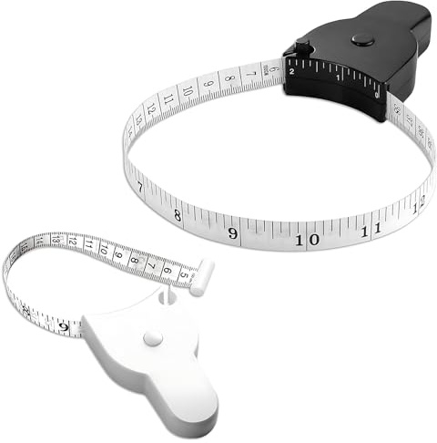 2 Pcs Measuring Tape for Body Measurements with Locking Feature,Retractable Tailors Tape Measure Cloth Material Flexible Tape Measure Body Fat Measurement Tool for Waist Chest Hips Arms and Thighs