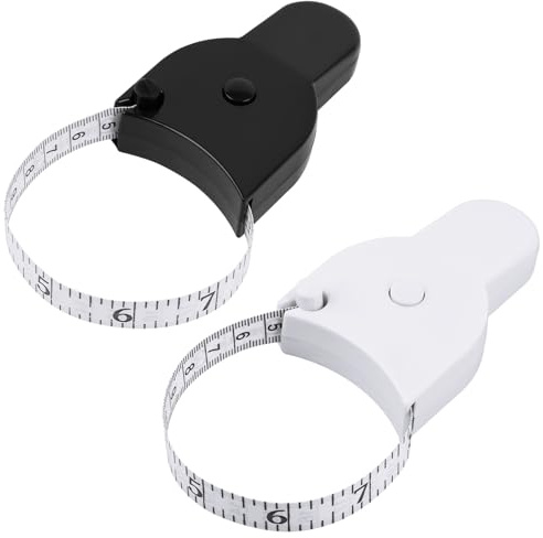 Jecdfs Cinta Métrica Retráctil para el Cuerpo con Botón de Bloqueo - Herramienta de Medición Precisa para Fitness y Uso Personal - Mide Cintura, Pecho, Caderas, Brazos y Muslos - Cinta Auto-Bloqueante