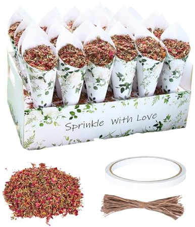 Eterspr 30 stycken konfetti bröllop koner, hål blomtenkonfetti konhållare, för konfetti kronblad godis choklad ströda blommor bröllop