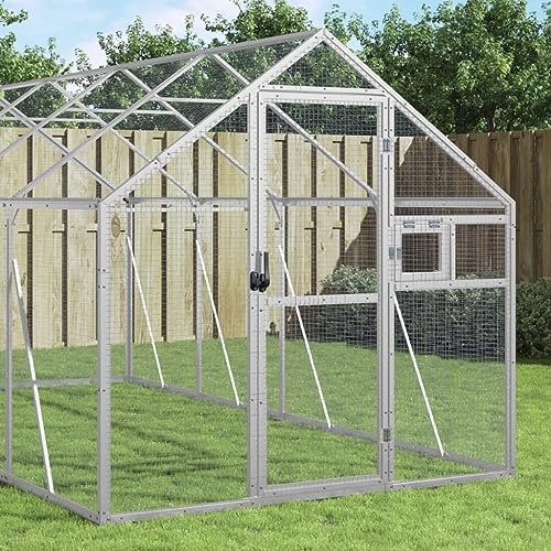 Nqyjm Aviario Silbern 1,79 x 10 x 1,85 m aluminio para jardín terraza