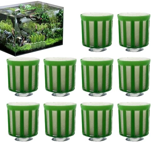 Soporte para plantas, vasos para plantas subacuáticas, anillos fijos para plantas acuáticas, juego de 10 piezas: ventosas, cestas de plantación, anillos acuáticos, soportes de acuario y decoraciones