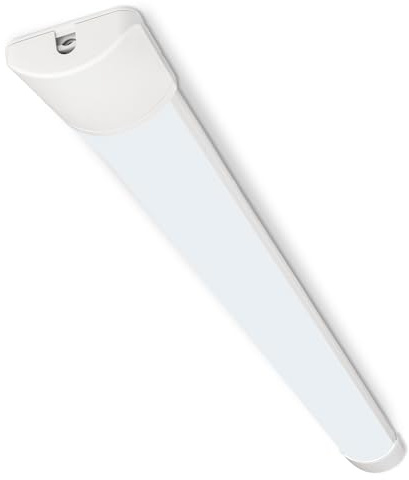 Briloner - LED cocina bajo mueble con luz blanca diurna, diseño extensible, 30 W y 3300 lm, luz interior armario para áreas de trabajo en cocina, 121,5 x 7 x 2,5 cm, blanco