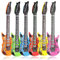 Chitarra giocattolo gonfiabile per bambini, misura grande, 90 cm, 4 pezzi, colori assortiti, riutilizzabili, per compleanni, karaoke e addio al nubilato