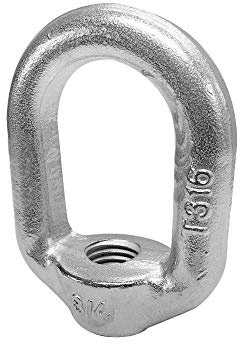 3/4 Threaded Eye Nut Ring Oval Lifting Marine Forged Style SS T316 WLL 4700 LBS Cap