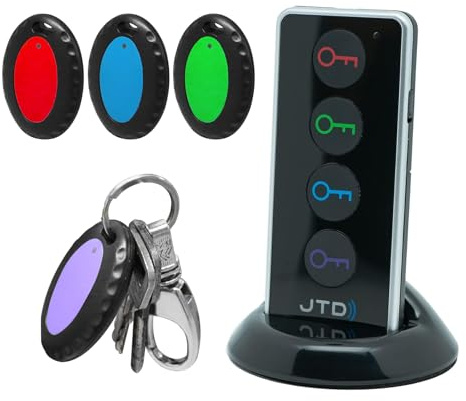 Key Finder with 100dB Loud Sound & 4 Receivers - Remote Finder Locator for Keys, Wallet, TV Remote, Pets, 131ft Range, No Phone or App Needed, Waterproof Anti-Loss Tracking Device