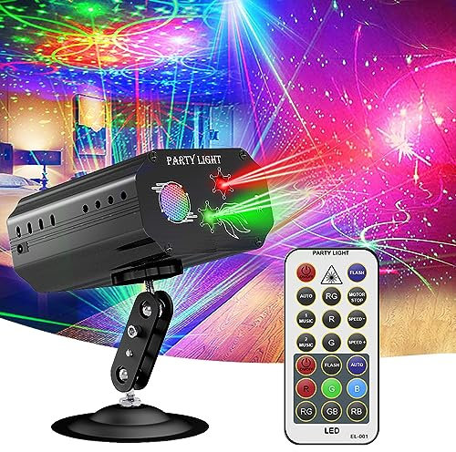 Party Lights,Disco Lights,Dj Light Strobe Stage Light Sound Activated Multiple Patterns with Remote Control for Parties Bar Birthday Holiday Christmas
