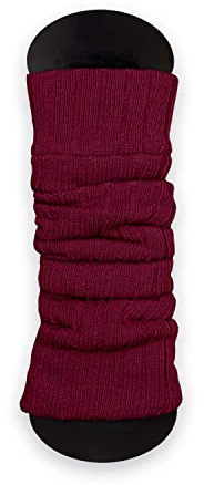 Ateena Stulpen Damen, Stulpen Damen Wolle Rotwein, Knöchelwärmer, Beinwärmer Acrylic mit Wolle, Maximaler Wadenumfang – 40 cm, Länge – 60 cm