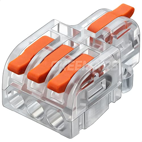 GKEEMARS 10Pcs Mini Electrical Wire Connectors, DIY Splicing into 4/6/8/9/10 Way Quick Connector Terminal Blocks (1 in 3 Out, PC)