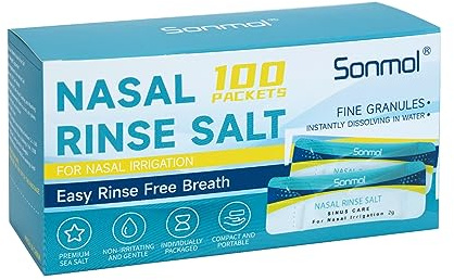 Sonmol Saline Packets, Premixed Salt Packets for Nasal Rinse Refill Packets